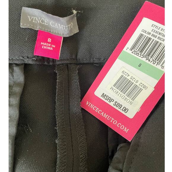 Vince Camuto Women Pants 8‎ Black Tapered Leg Stretch Pockets Comfort Workwear - Picture 2 of 9